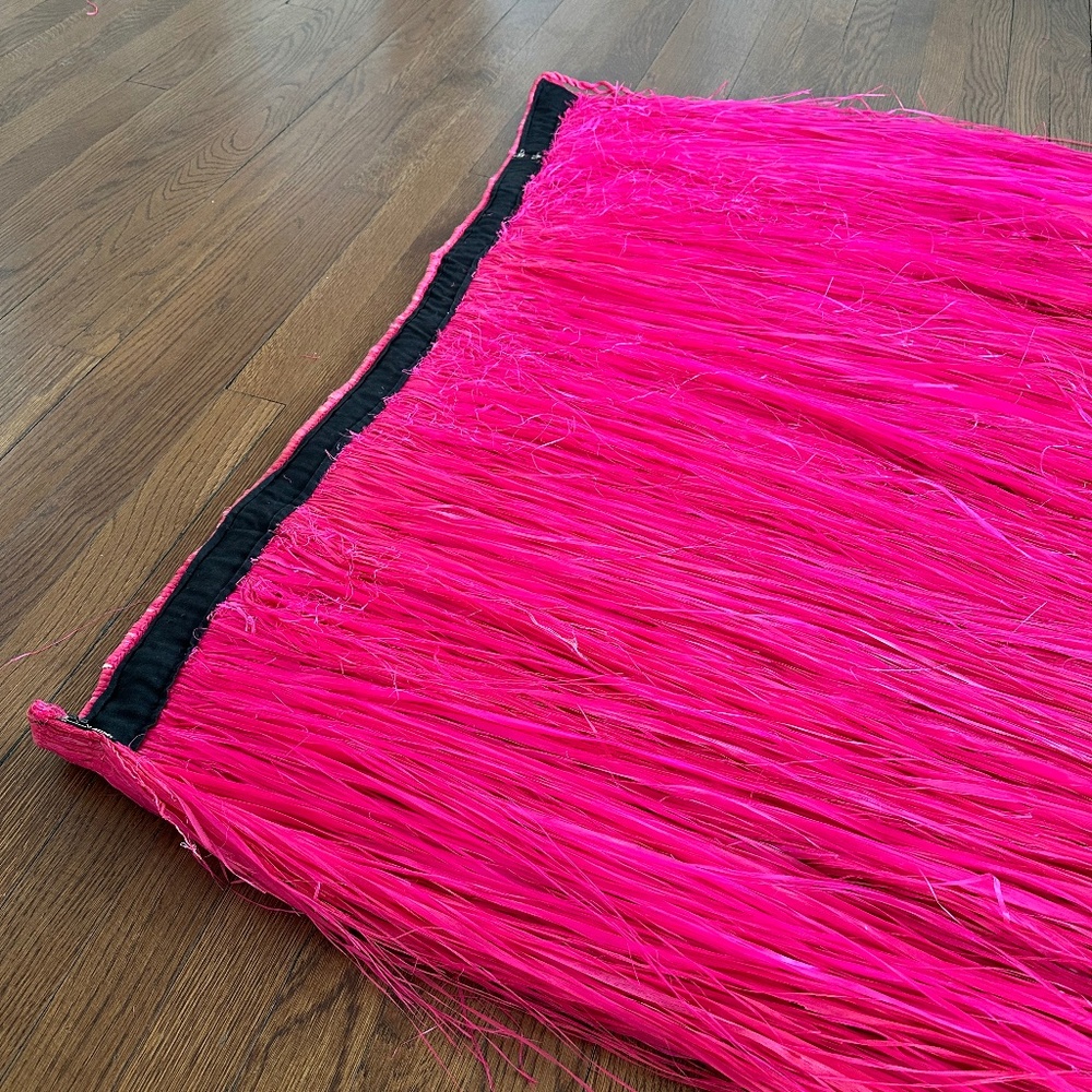 Vintage Professional Authentic Hula Tahitian ʻahu Natural Bark Skirt Hot Pink